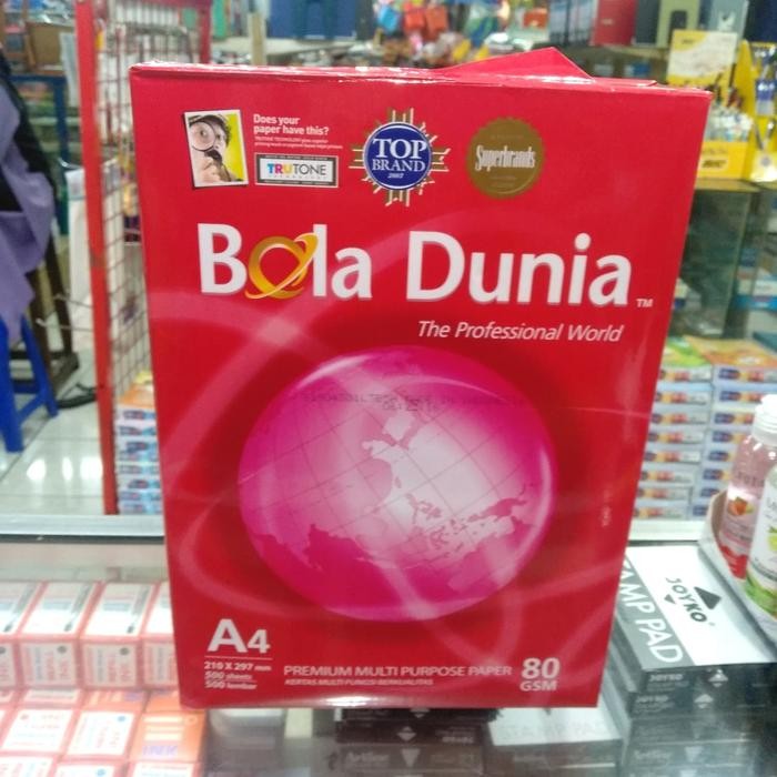 

NEW PRODUK KERTAS HVS A4 80 GRAM BOLA DUNIA OFFICE PAPER PRINT WARUNG ARA67