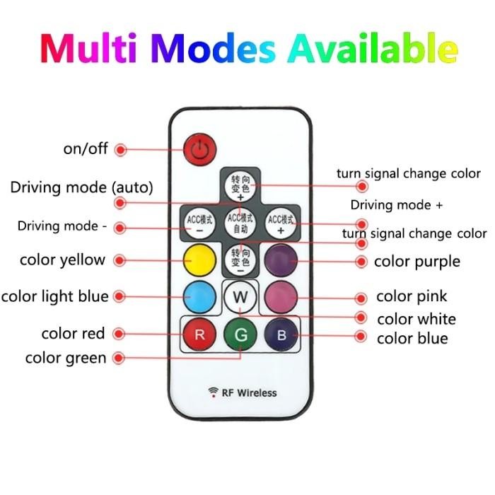 DRL RGB LAMPU ALIS NEON MOBIL MOTOR WELCOME LED RGB SEIN RUNNING CAR LAMPU ALIS