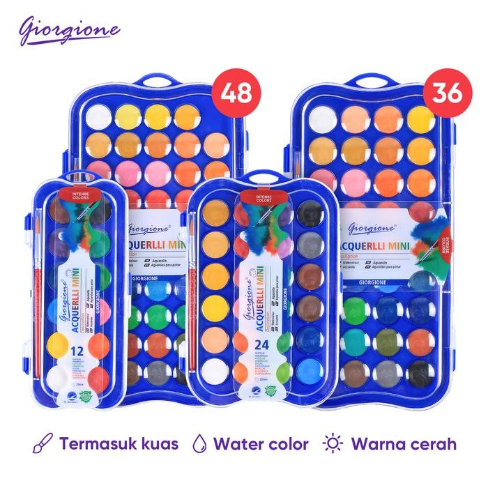 

Pilihan- Giorgione Cat Air Watercolor Paint Set Cat Padat Solid Paint 12/24/36/48 Warna G-T