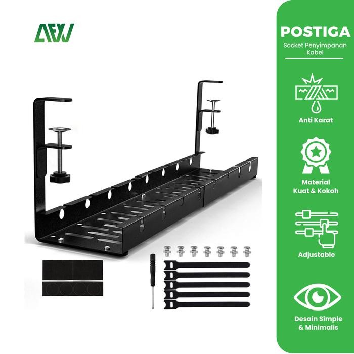 

All For Work Kabel Organizer Postiga Socket Penyimpanan Kabel Clamp On Stainless Steel Anti Karat