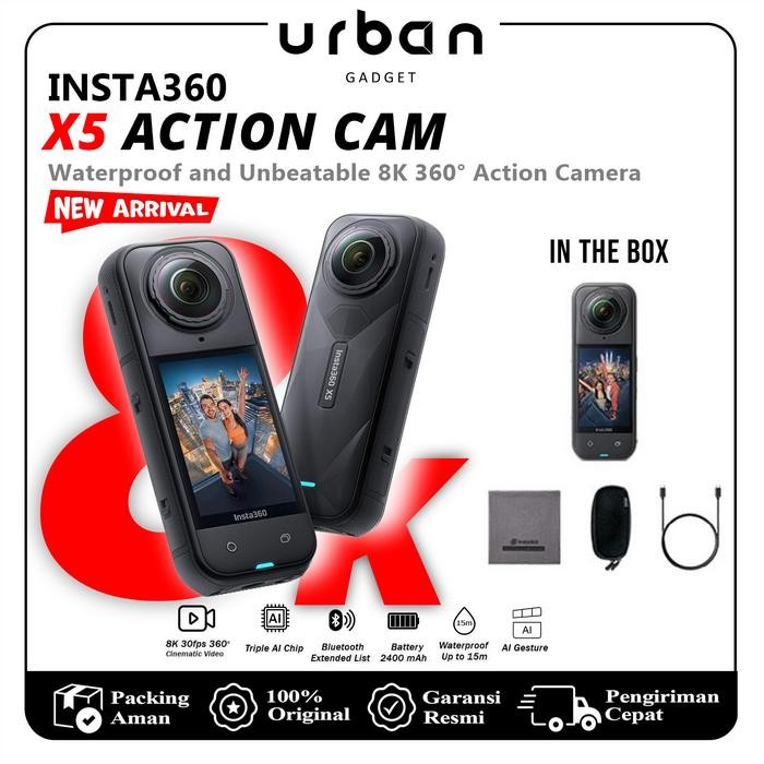 Insta360 X5 Action Cam 8k 360 Action Camera Action Camera Insta 360 ONE X5 Action Cam - Resmi