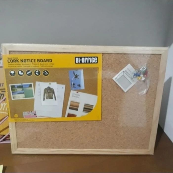 

NEW PRODUK PIN BOARD / PAPAN MADING KAYU FIBRE 40X30CM SERBAGUNA BI-SILQUE CORK TUTI FRUITY