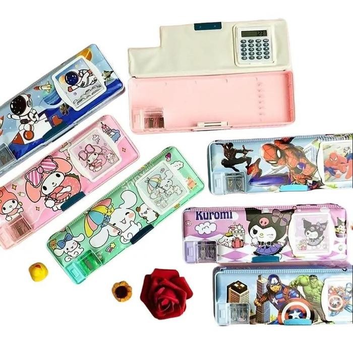 

New kotak pensil ada kalkulator/pencil case KALKULATOR/TEMPAT PENSIL MAGNET KALKULATOR