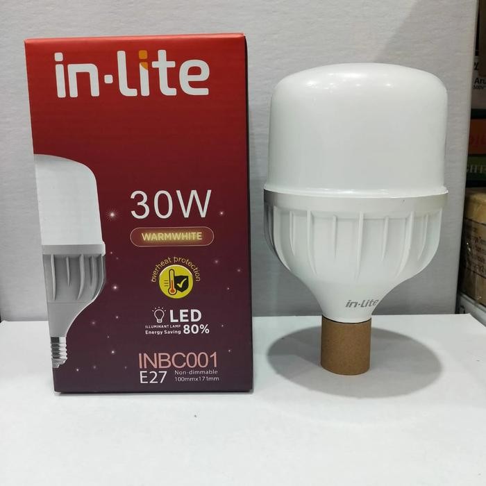 Terbaik Lampu Led In-Lite 30Watt Cahaya Kuning/Bohlam Led In-Lite 30Watt Inbc0 100% Ori