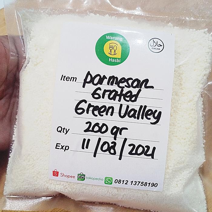 

Pilihan- Keju Parmesan Grated Green Valley Repack 200Gr