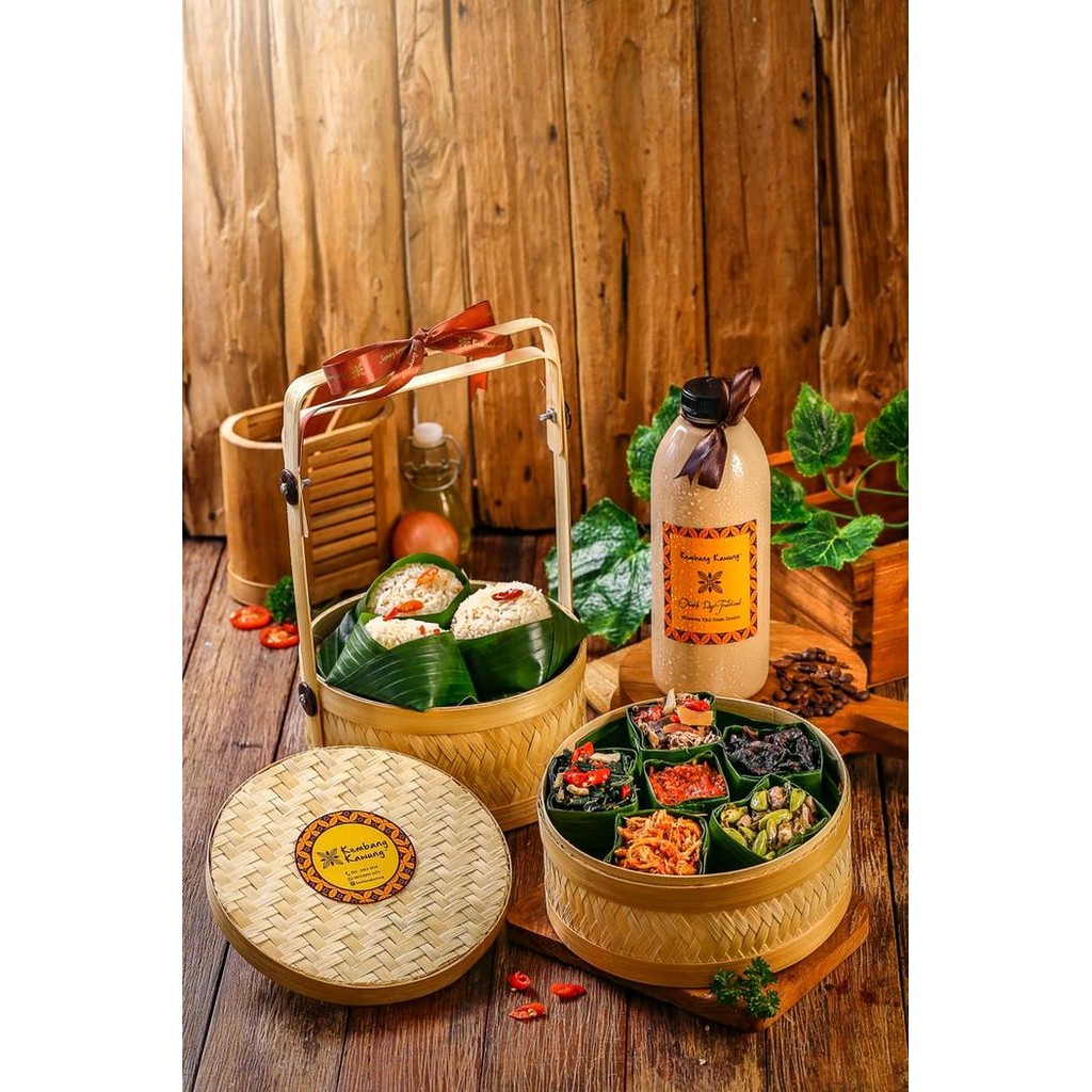 Paket Hampers Kembang Kawung Nasi Liwet Rantang Bambu