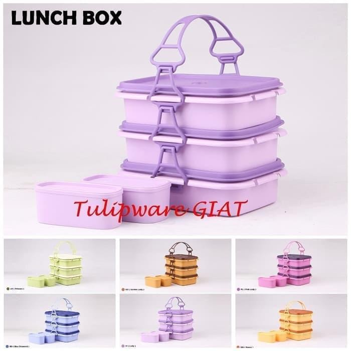 Rantang Besar Susun 3 Bisa Untuk Mengukus / Lunch Box Twin Tulipware