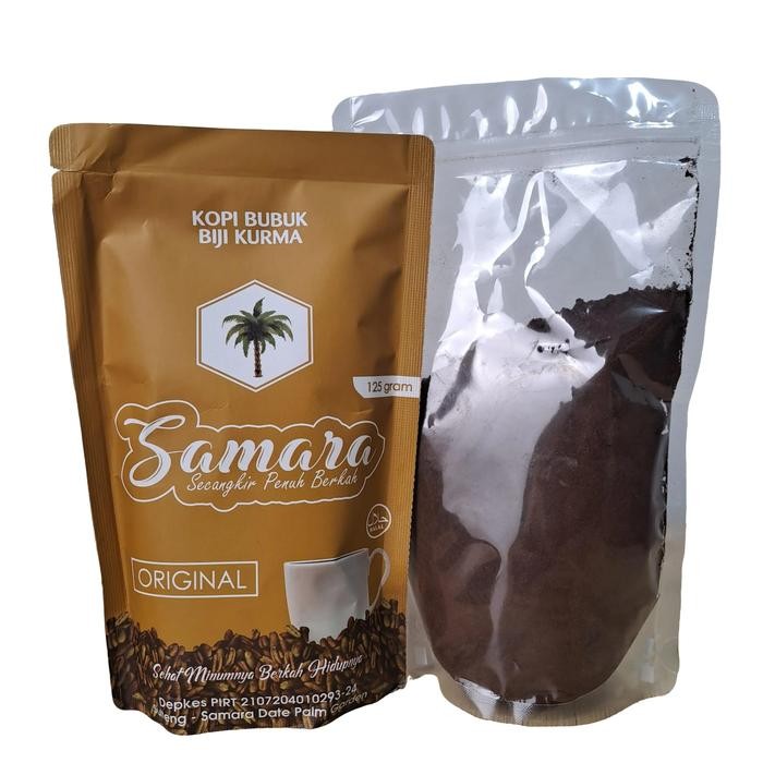 

TERLARIS PAKET PLUS Kopi Bubuk Biji Kurma Samara Original 125 gr & Kopi Bubuk Roaster Lampung -