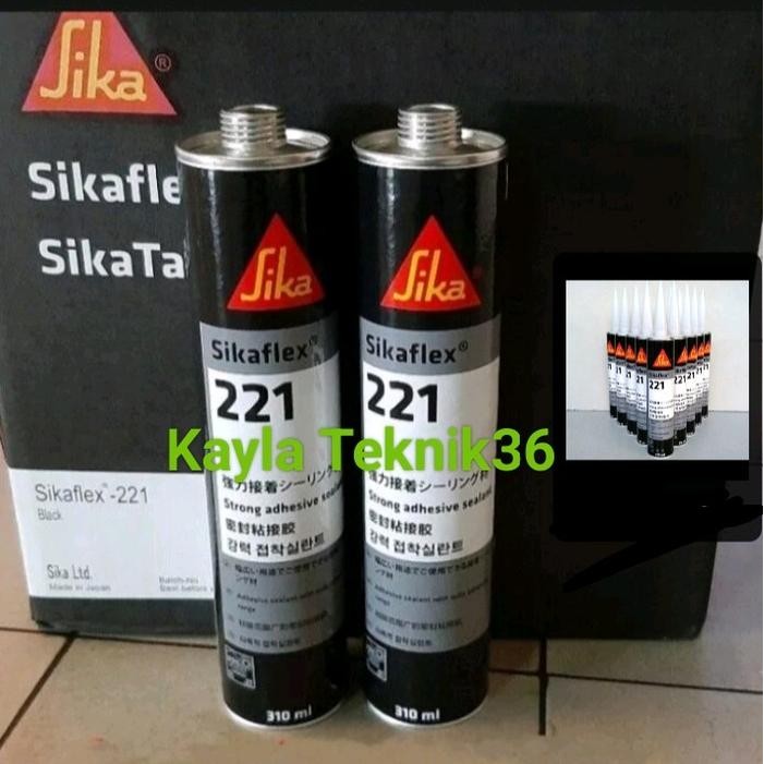 SIKAFLEX 221 SEALANT TUBE BOTOL WARNA GREY, WHITE, BLACK 310 ML LEM PEREKAT UNTUK KACA , BODY MOBIL