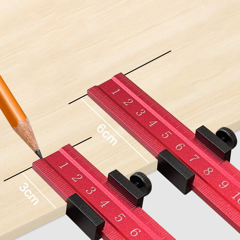 Woodworking Precision Pocket Ruler Aluminum Slide Ruler Inch/Metric