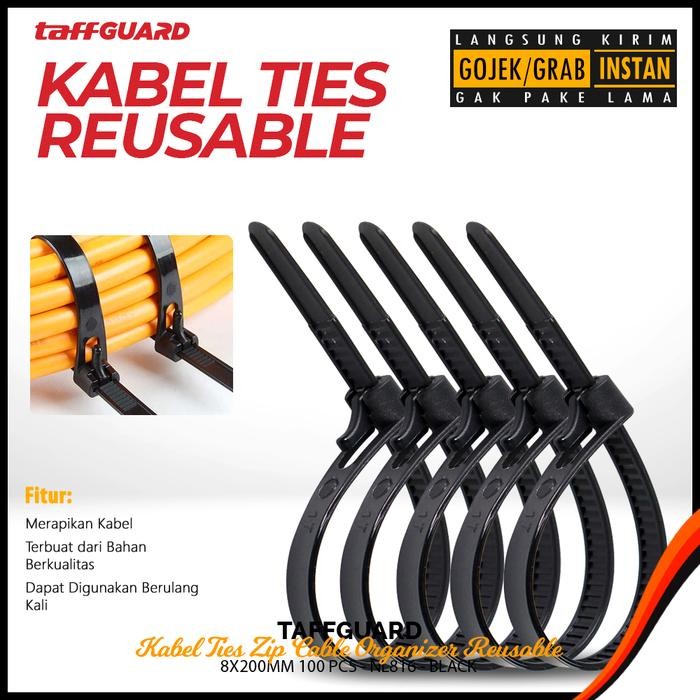 

OJ TaffGUARD Kabel Ties Zip Cable Organizer Reusable 8x200mm 100PCS NL816