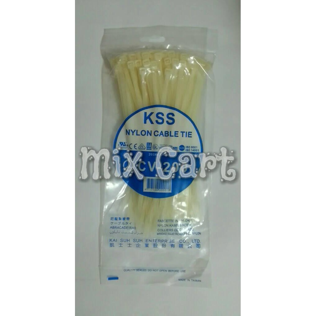 

OJ Kabel Tis (Cable Tie / Ties) KSS CV-200 20cm - Putih (White)