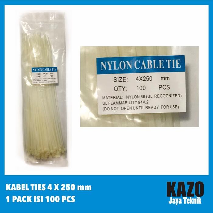 

OJ Kabel Ties 4x250mm / Kabel Tis / Cable Tie / Pengikat Plastik 25cm