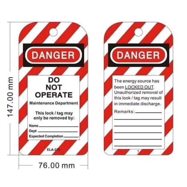 

New Locked Out Tag Out DANGER Do Not Aperate