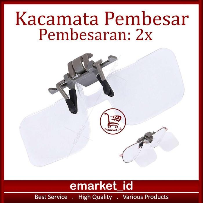 

SALE EM Kacamata Pembesar Clip 2x E006x / Jepit Glasses Style Magnifier Kaca / Lensa Reparasi
