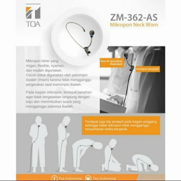 Mikrofon handset kabel toa zm - 362 as Original Garansi Resmi toa