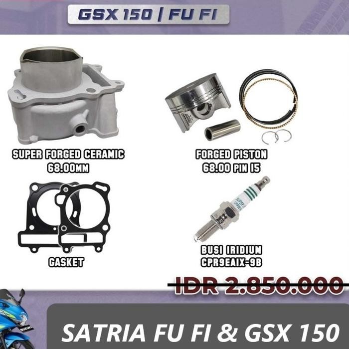 BRT BLOK PISTON CERAMIC 68MM GSX 150 SATRIA FU FI 150 SATRIA F150 INJEKSI