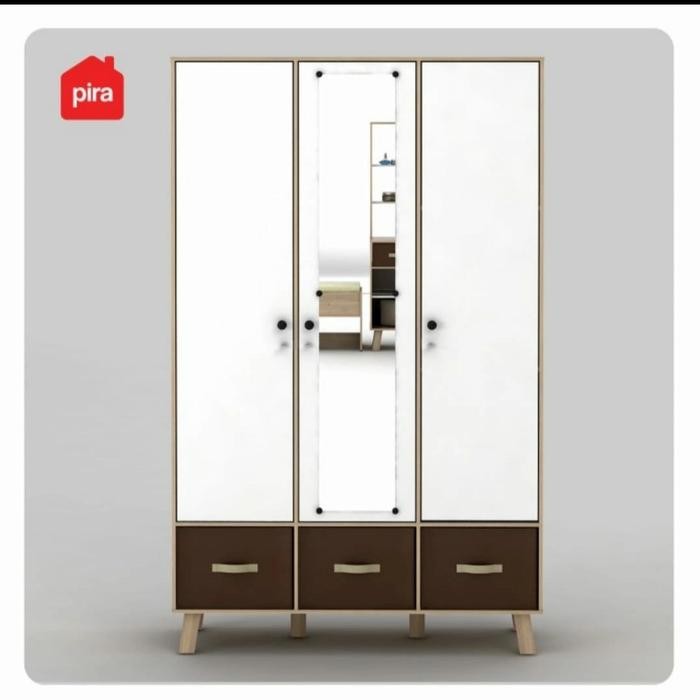 PIRA Lemari Pakaian Minimalis 2 pintu / 3 pintu Arnor WD2 / ARNOR WD3