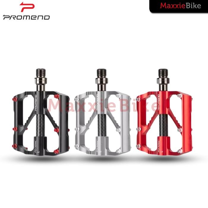 Ready Promend R87C Pedal Sepeda Roadbike MTB 3 Sealed Bearing Ultralight Flat Wide Pedals Carbon