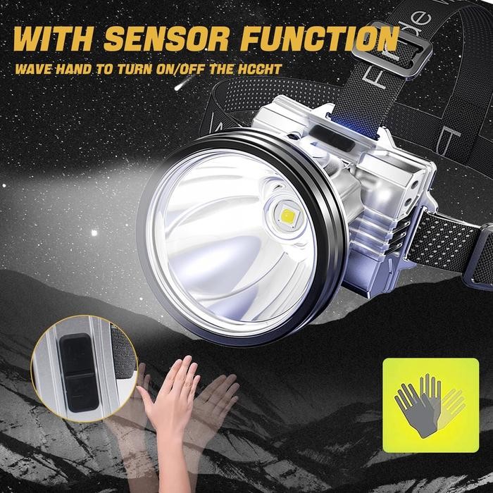 Ready Senter Kepala/Menyinari 100.000 Meter/Senter Kepala 300 WATT/Anti Air WaterproofZoom Diterangi