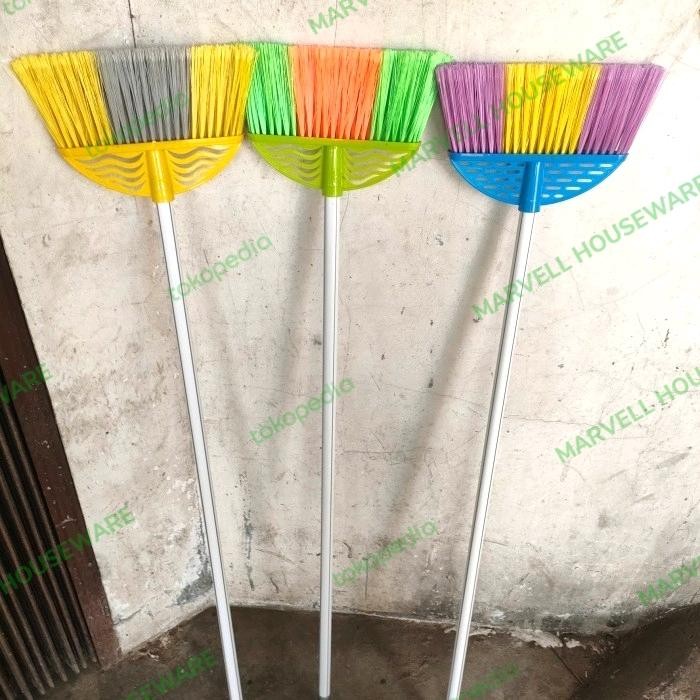 Sapu Lantai Nylon Plastik + Gagang Murah Bagus/Sapu Senar/Sapu Manila