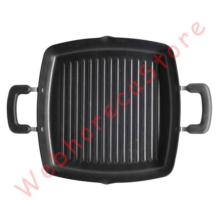 Alumunium Square Grill Griddle Teflon Heavy Duty 28cm Double Handle