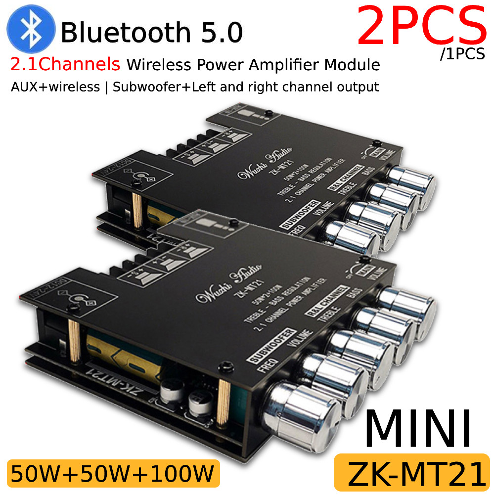 1/2PCS MT21 TPA3116 2.1 Channel Bluetooth 5.0 Subwoofer Amplifier