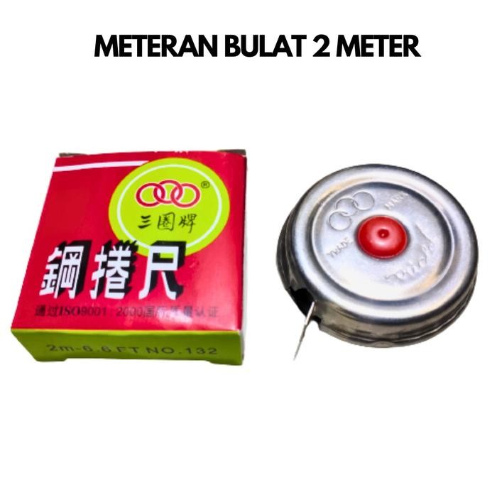 GROSIR TERMURAH Meteran Mini Stainless Steel 2 Meter / Meteran Bulat Meteran Jengkol 2M BJA