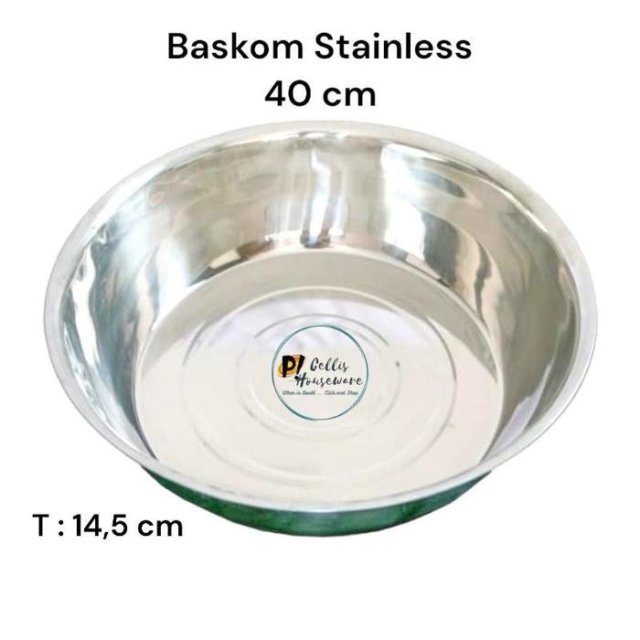 Baskom Stainless 40 cm / stainless Steel
