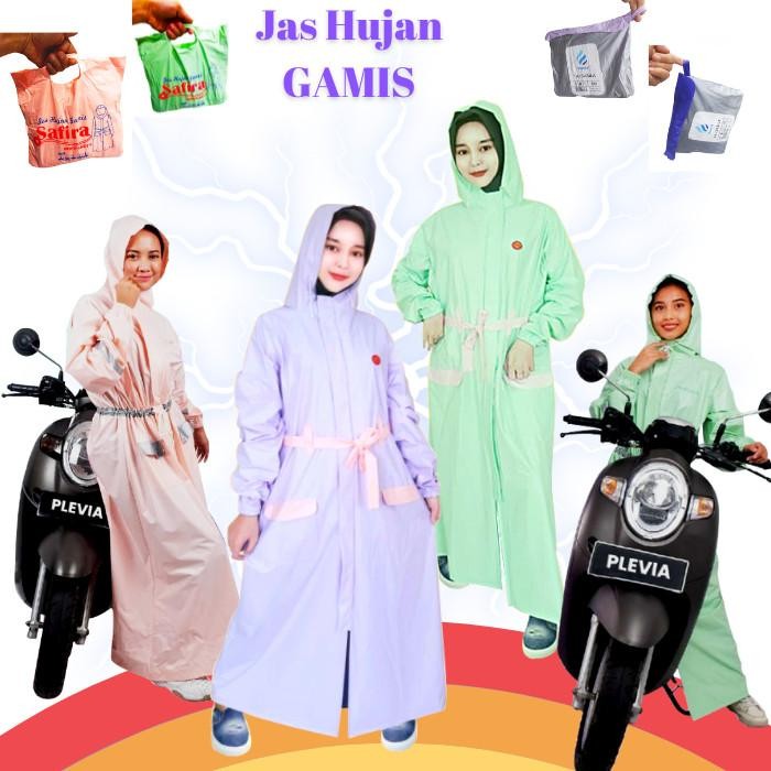 Jas Hujan Gamis Mantel Mantol Jas Hujan Wanita Hijab Muslimah Syari