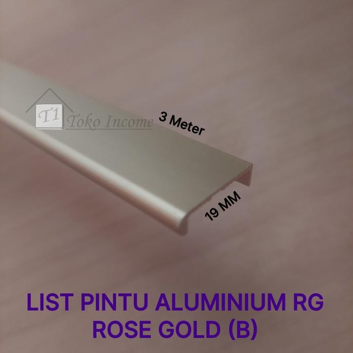 List Pintu Aluminium Rose Gold Edging Frame Handle Lemari Ea 19 Rg