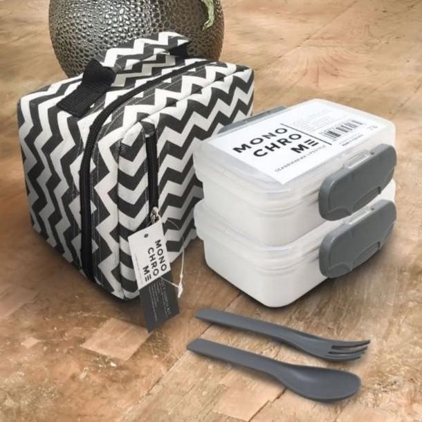 Terlaris Technoplast Monochrome Soft Lunch Kit Kotak Bekal Makan Lunch Box Set