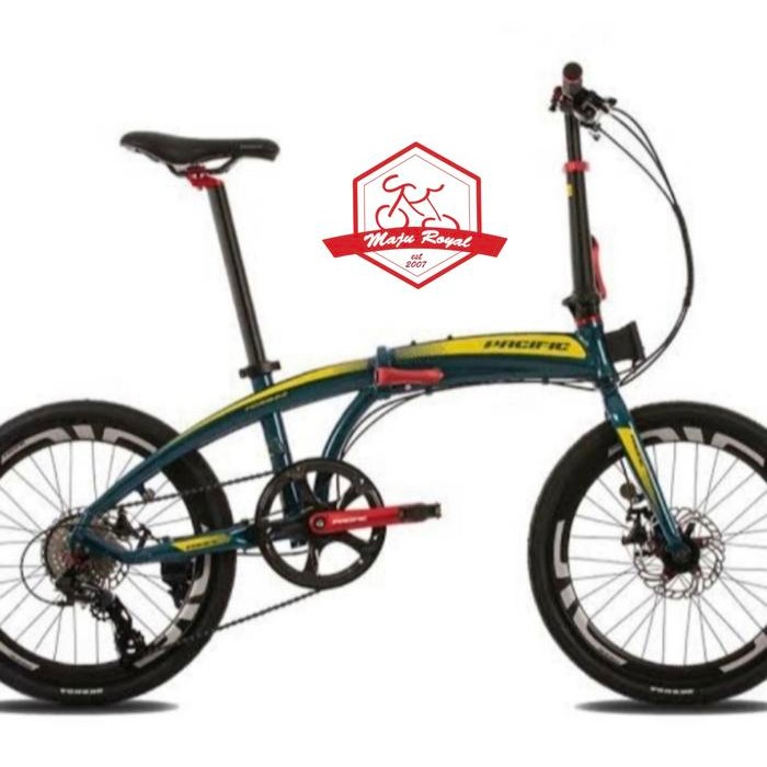 Sepeda Lipat Pacific Noris 2.3 22 Inch 8 Speed Alloy Disc 20 New Putih