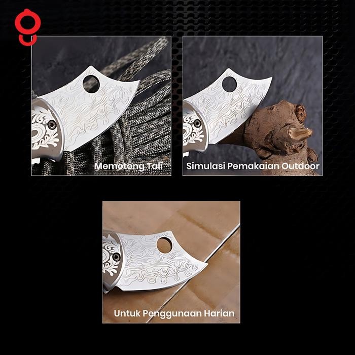 Ganghan Pisau Lipat Browning Folding Pocket Knife with Clip Point