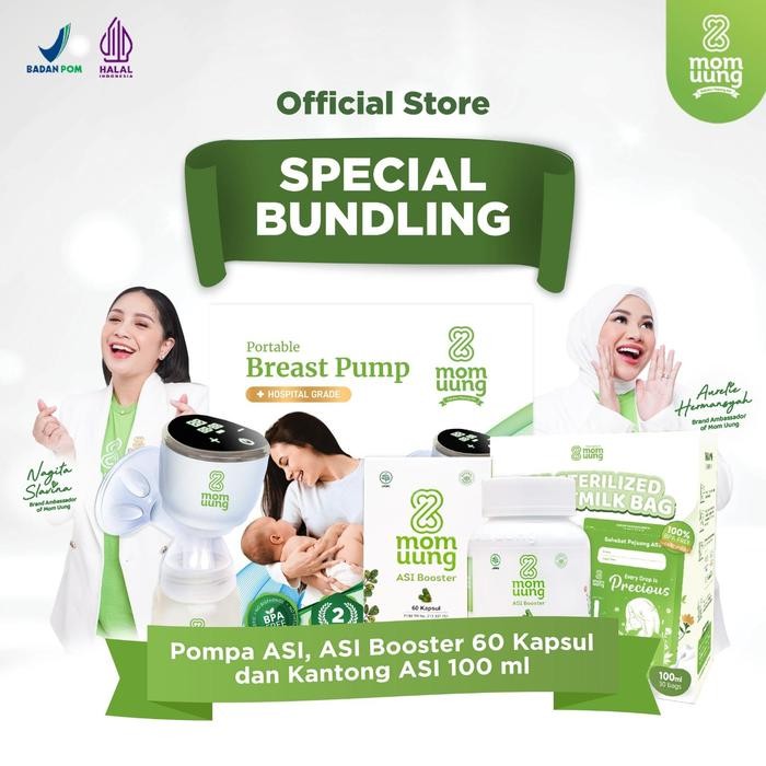 MOM UUNG TRIPLE COMBO BUNDLING (MOM UUNG BREASTPUMP PORTABLE ELEKTRIK + MOM UUNG ASI BOOSTER + MOM