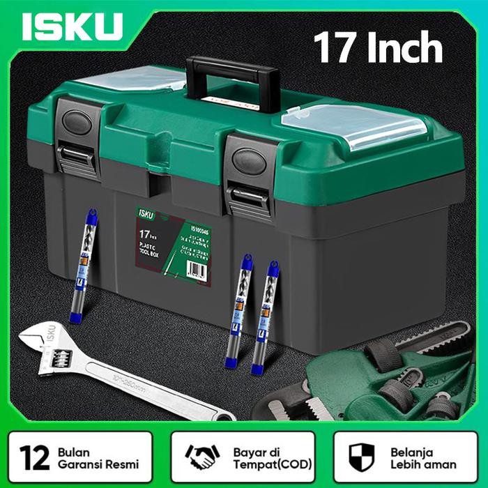 Box Perkakas Tool Box ISKU 17'' Bahan PP Tahan lama Toolbox
