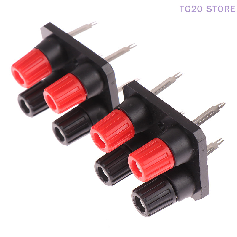 2pc External Banana Jack 4Pin Speaker Amplifier Wire Clip Socket WP4-10 Terminal