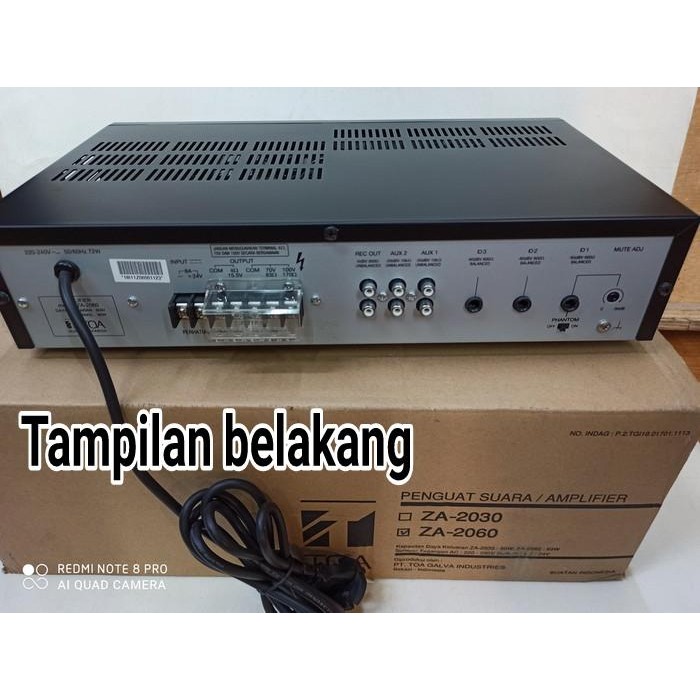 AMPLIFIER TOA ZA 2060 BUAT P.A. SISTEM MASJID ..GEDUNG ..DLL