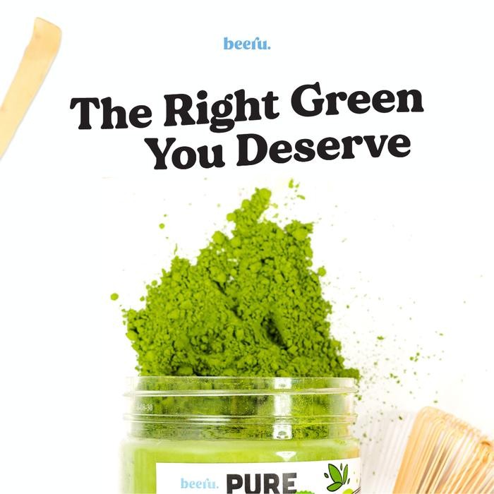 Beeru Pure Matcha Powder 50Gr - 100% Bubuk Matcha Premium Japan Pasti Ori
