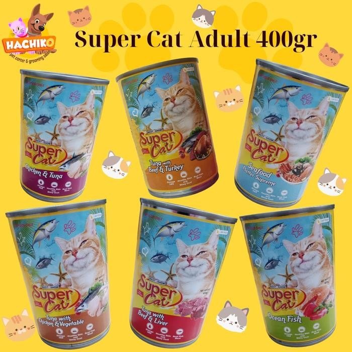KittyQyu- Super Cat Adult 400Gr/ Super Cat Kaleng / Supercat Kaleng