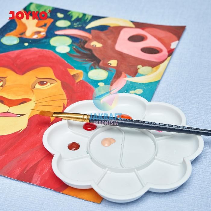 (1 Pcs) Palet Palette Lukis JOYKO Tempat Cat Air Poster Minyak Acrylic Plastik PLT-115 Emboss Tebal