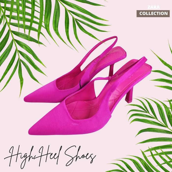 Sepatu High Heels Premium Zara Rose Pink Size 36