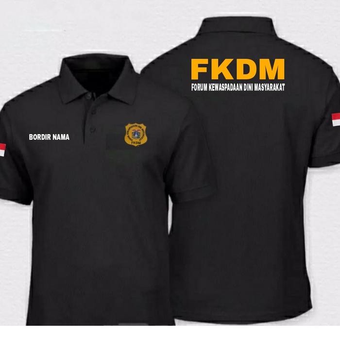 Kaos FKDM Kaos Polo FKDM Hitam Lengan Pendek Pria Bordir new