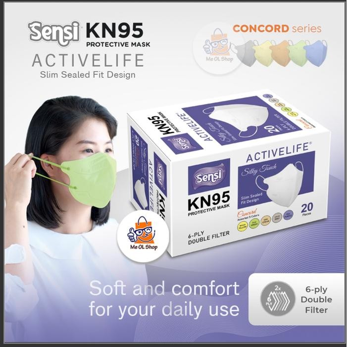 KJB Masker Sensi KN95 6ply Hitam Putih Abu bukan duckbill bukan Evoplusmed