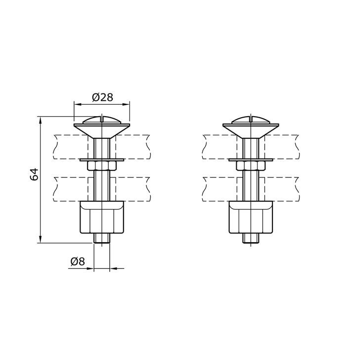 03h2- Baut Tangki Closet Toto/ Setting Bolt & Nut For Toilet Toto/Spare Part