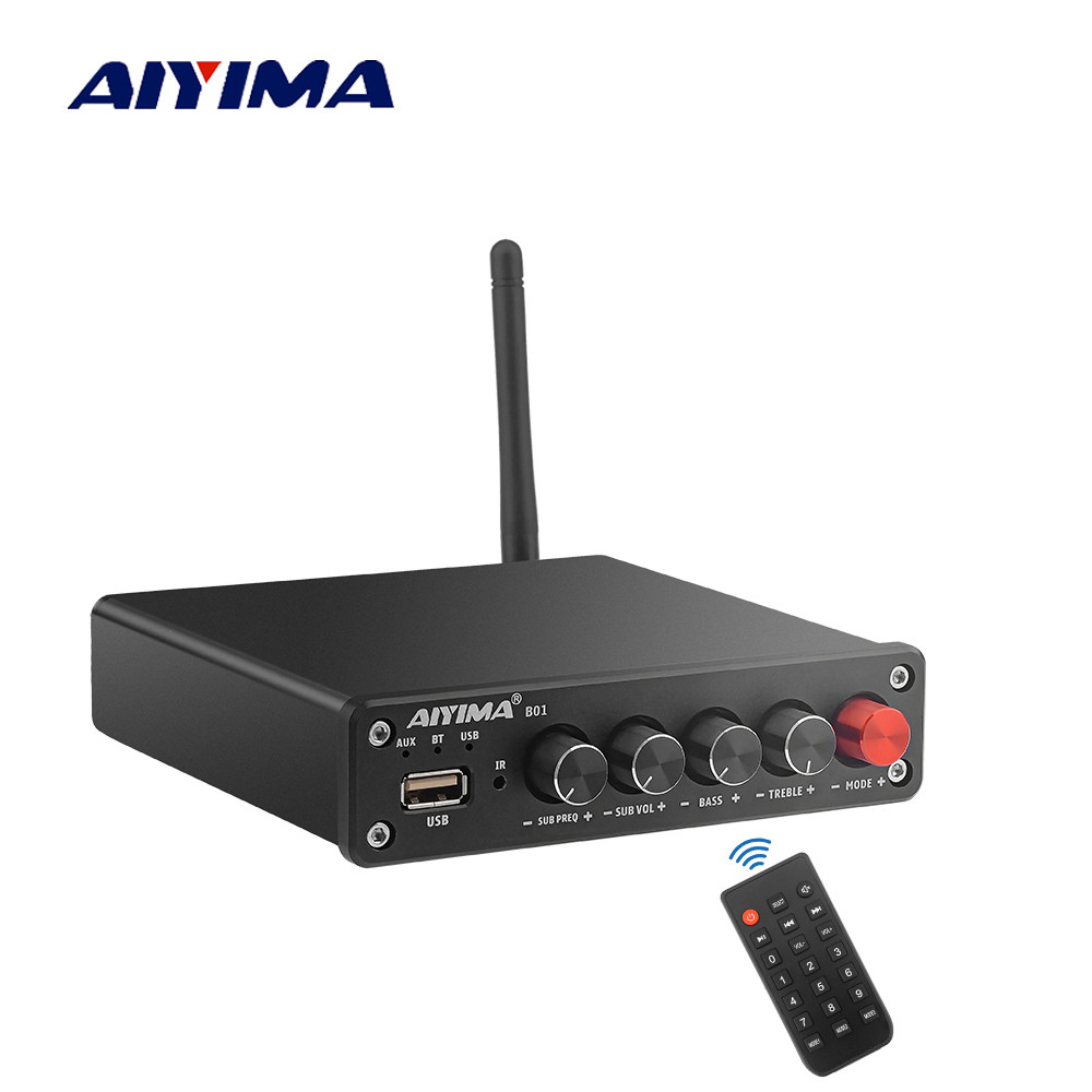 Aiyima Audio B01 Bluetooth Tpa3116D2 Subwoofer Amplifier 100W Hifi Stereo Digital 2.1 Class D Amp