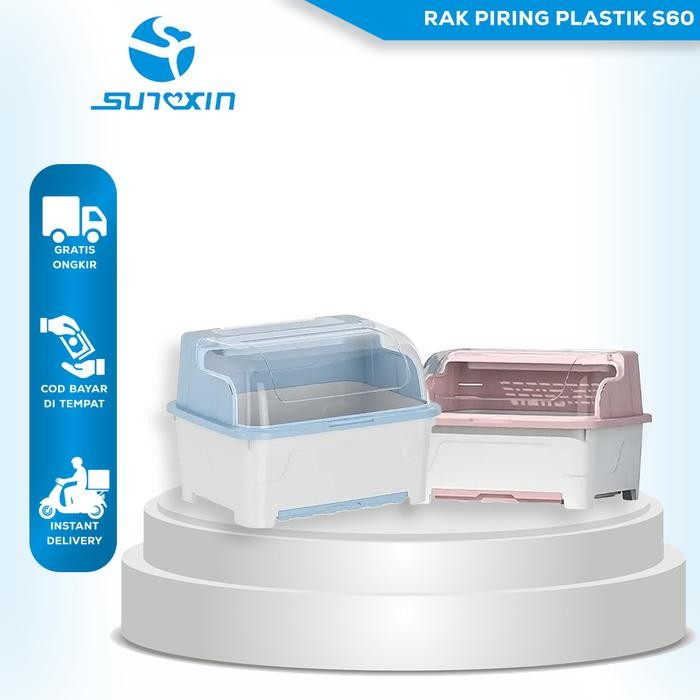SUNXIN-Rak Piring Plastik S60/ Rak Pengering Piring / Sendok Rak Dapur