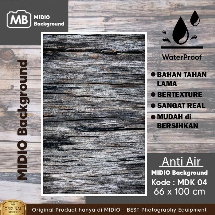 Background Foto Studio 3D Waterproof Midio Motif Kayu 3D Ukuran 66x100