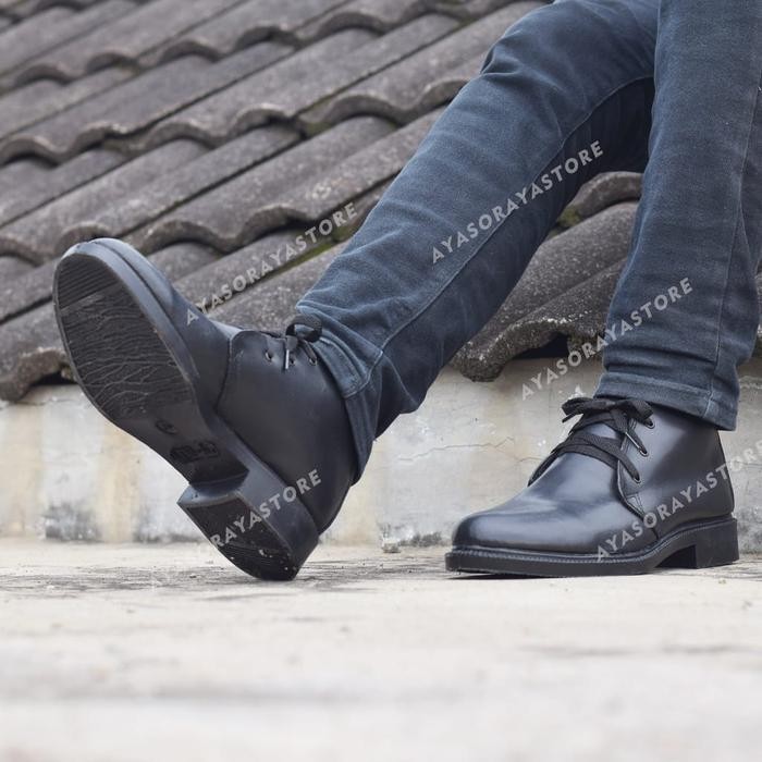 SEPATU PDH HITAM PRIA JATAH PERBEKALAN PENDIDIKAN TNI POLISI SATPAM