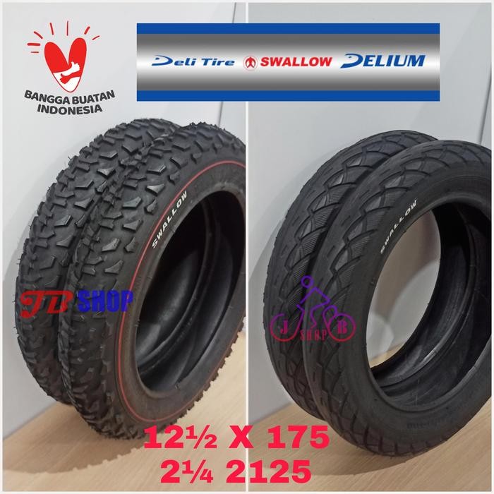 Polygon Bicycle - Ban Luar Sepeda Anak 12 1/2 X 1.75 2.125 2 1/4 175 2125 Swallow Deli Tire 12X2.125